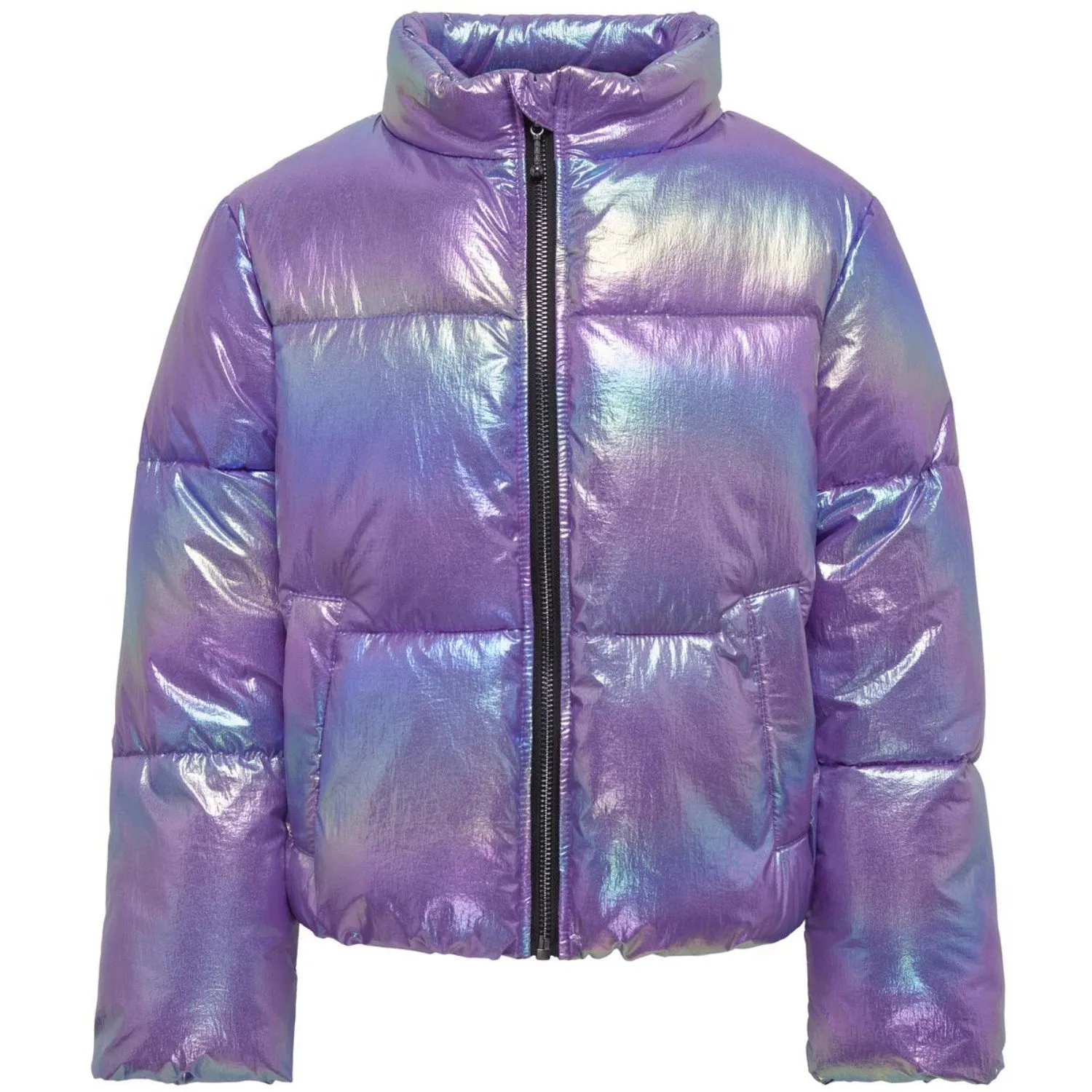 kids ONLY Purple Opulence Celine Metallic Short Puffer Jacket city break