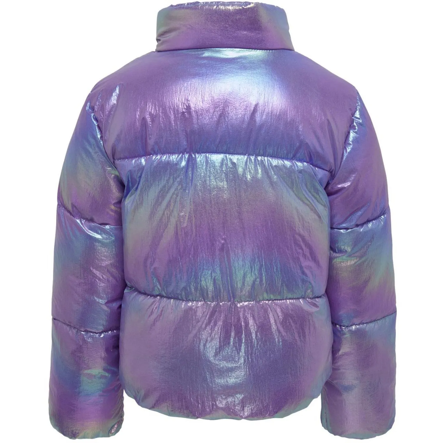 License Reinforced Hem kids ONLY Purple Opulence Celine Metallic Short Puffer Jacket