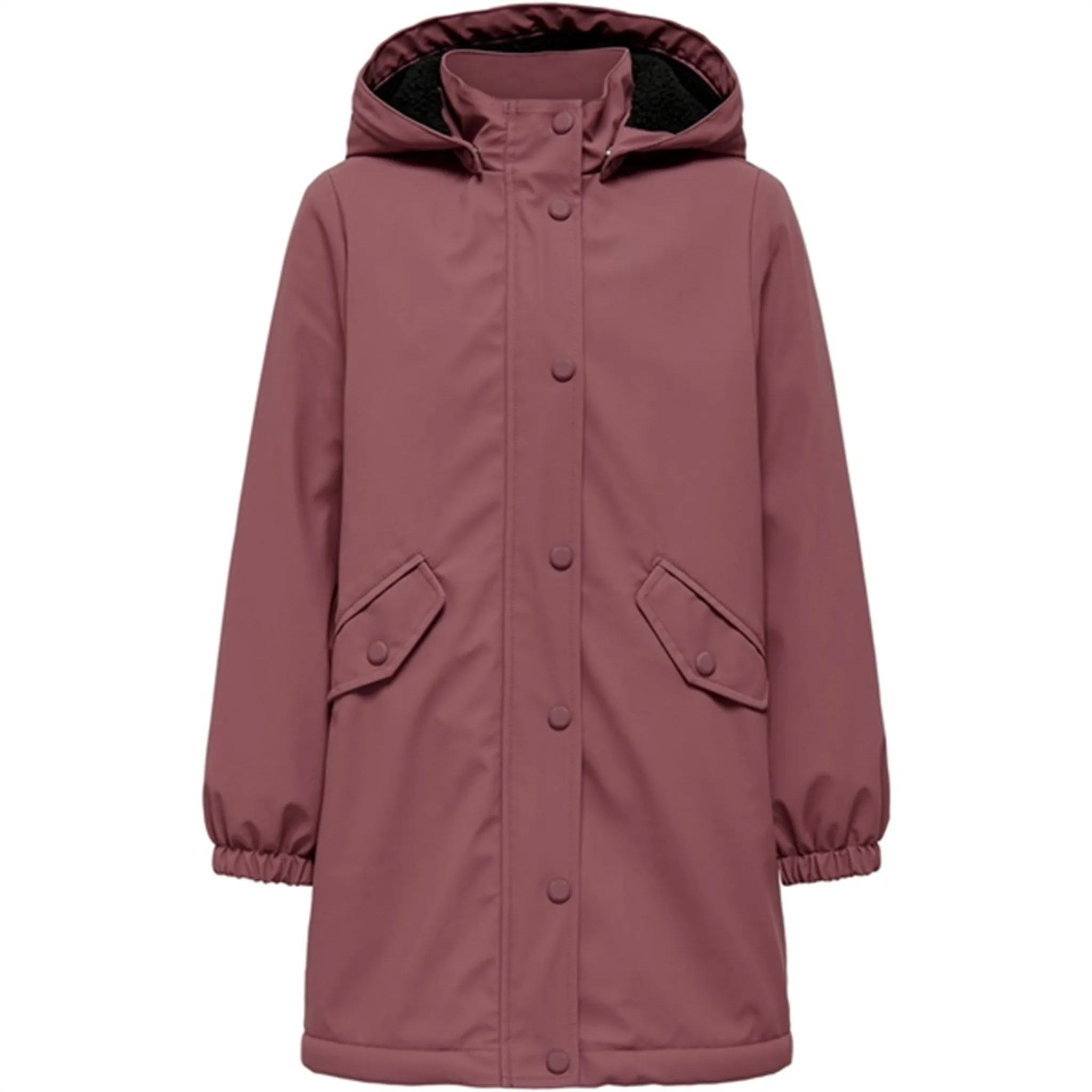 Long lasting comfort kids only Rose Brown Black Sherpa Newsally Hooded Raincoat