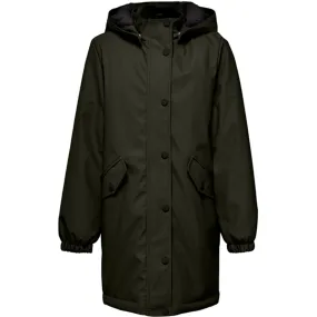 kids only Rosin Black Sherpa Newsally Hooded Raincoat Active Outerwear Light Coverage Gear