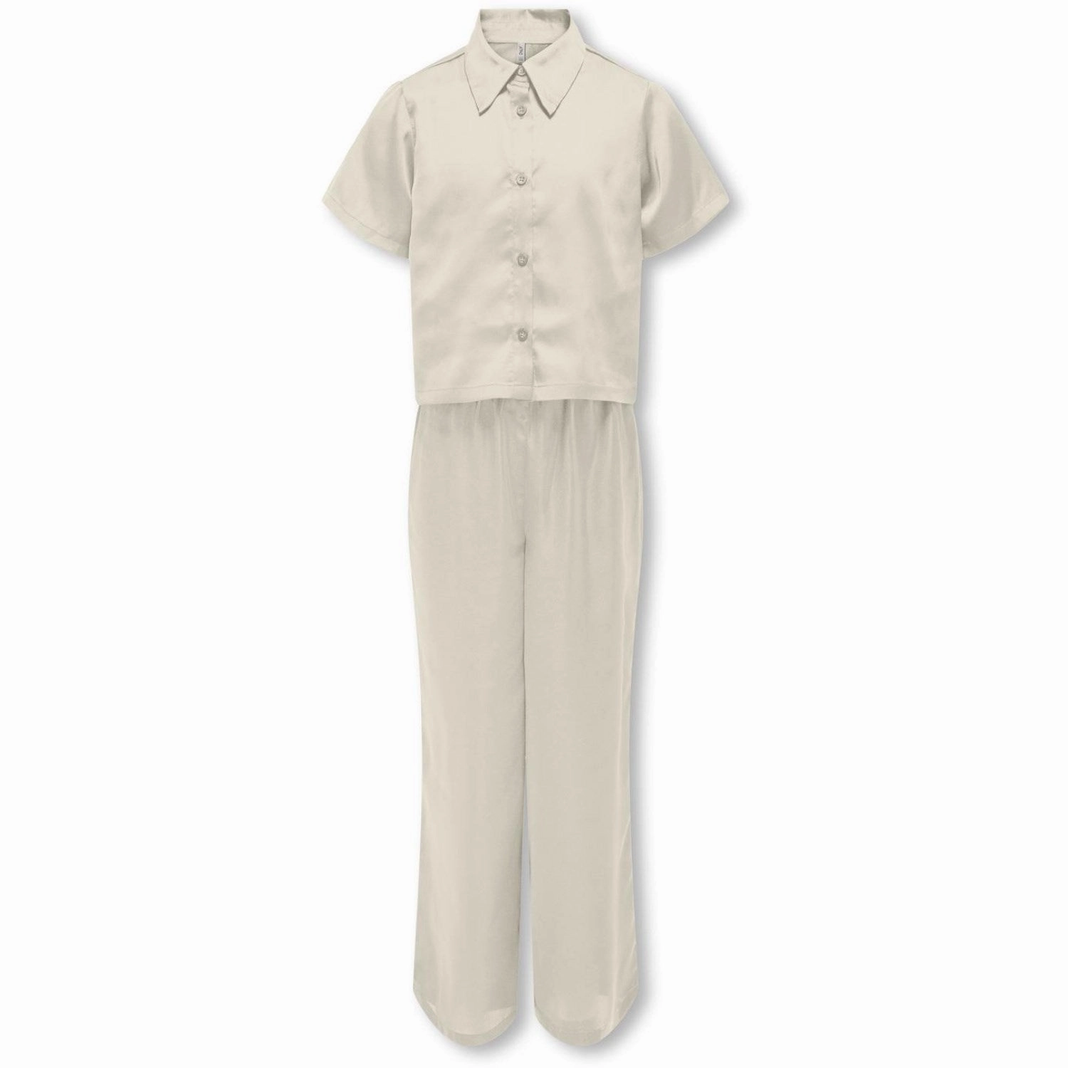 kids ONLY Birch Sarah Long Satin Nightwear Set Adjustable Drawcord Hem Core Texture