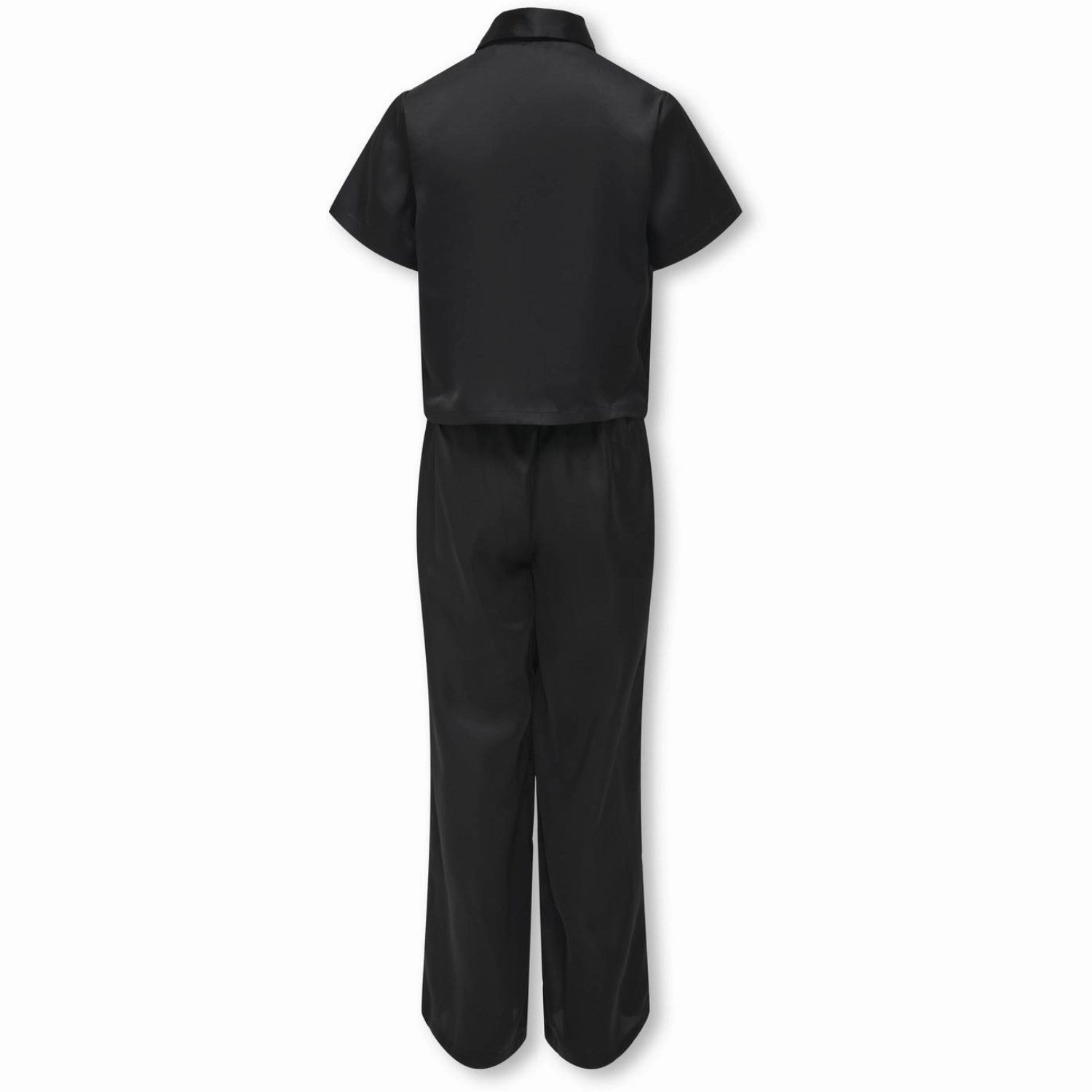 Smooth Drape kids ONLY Black Sarah Long Satin Nightwear Set