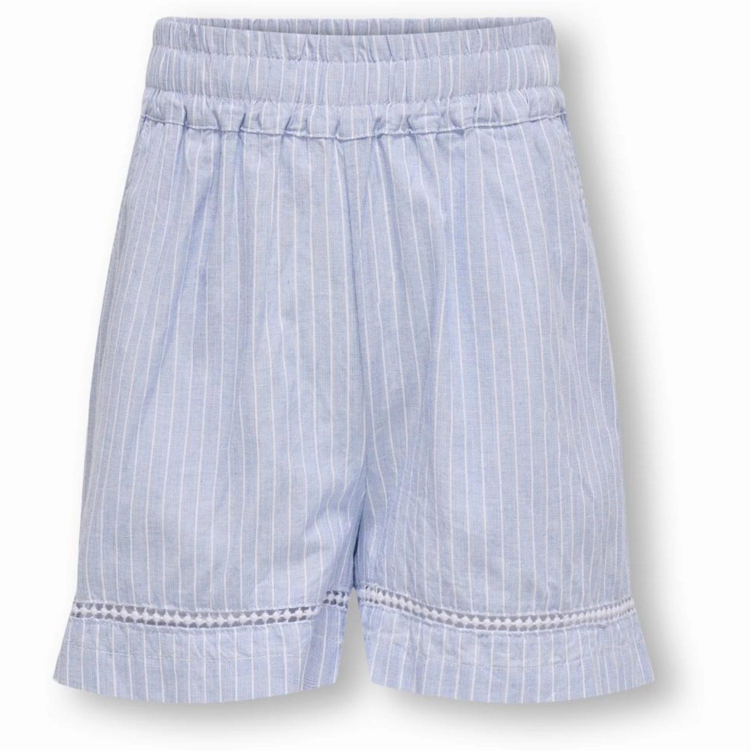 Impact Absorbing Padding Easy Breezy kids ONLY Cashmere Blue White Daimi Detail Shorts