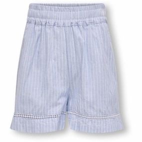 Impact Absorbing Padding Easy Breezy kids ONLY Cashmere Blue White Daimi Detail Shorts