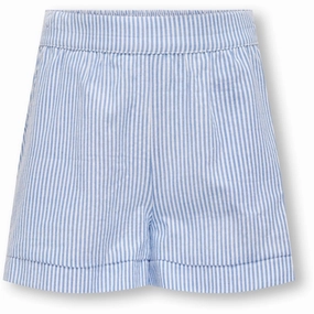 Lounge Wear TearResistantBuild Kids ONLY Cloud Dancer / Clear Sky Milla Stripe Shorts