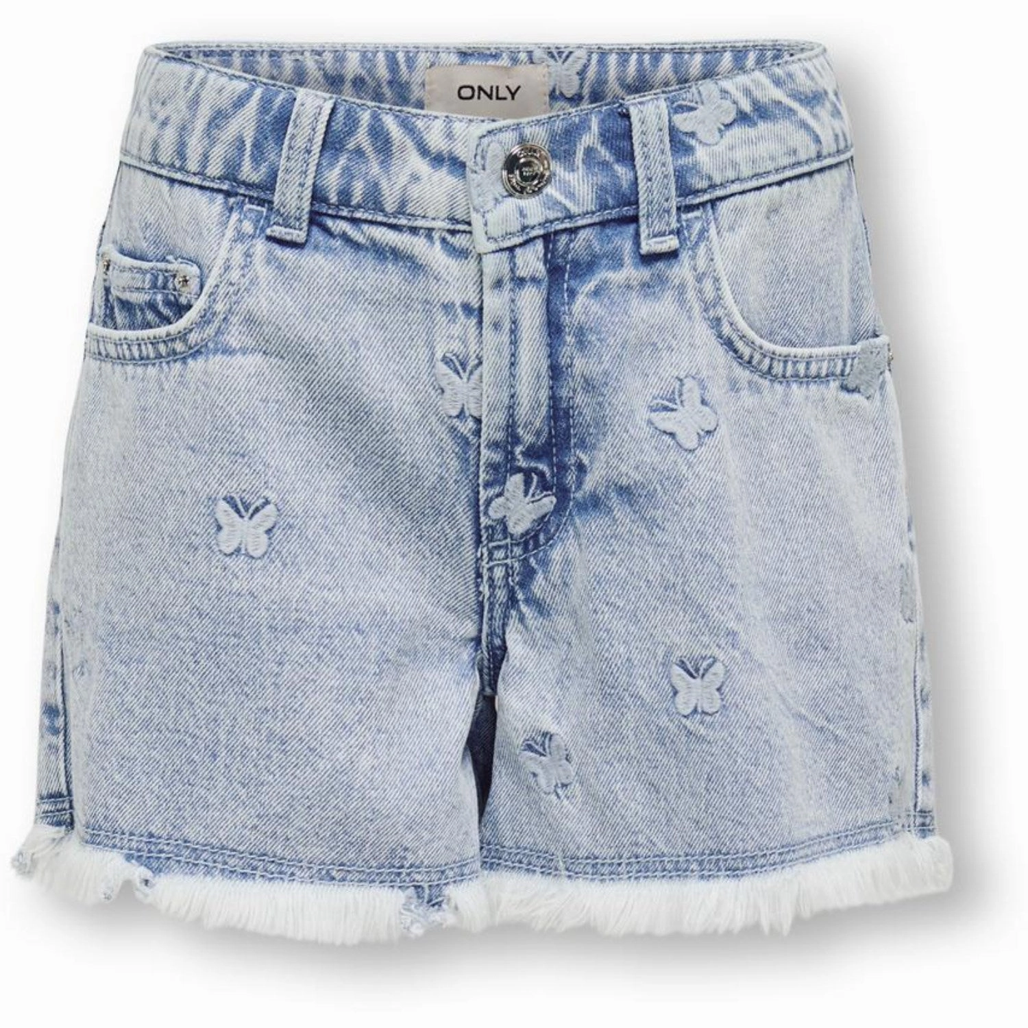 Weekend Ready kids ONLY Light Blue Denim Butterfly Robyn Butterfly Shorts Denim