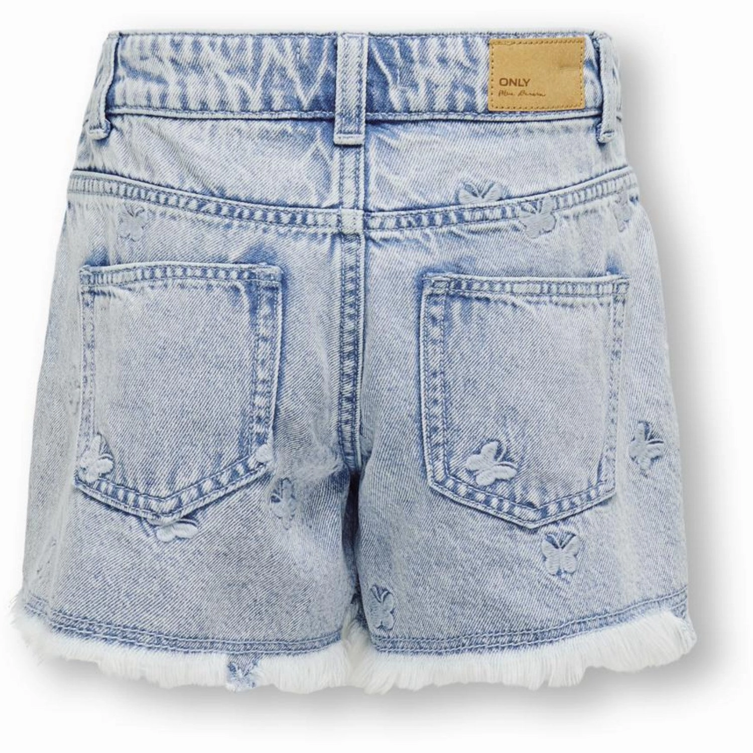 TaglessLabeling kids ONLY Light Blue Denim Butterfly Robyn Butterfly Shorts Denim