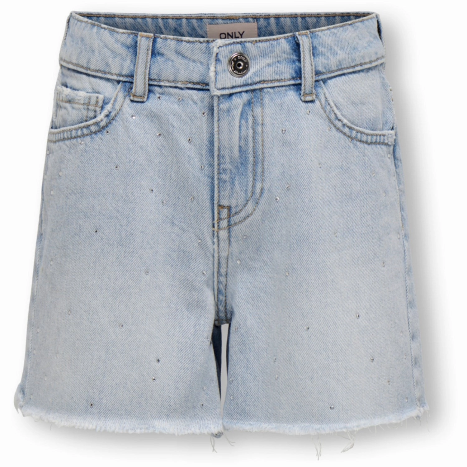 kids ONLY Light Blue Denim Pacy Rhinestone Denim Shorts checkered pattern