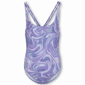Kids ONLY Purple Rose Caroline Tie Dye Swimsuit Casual Style Smooth Edge Finish