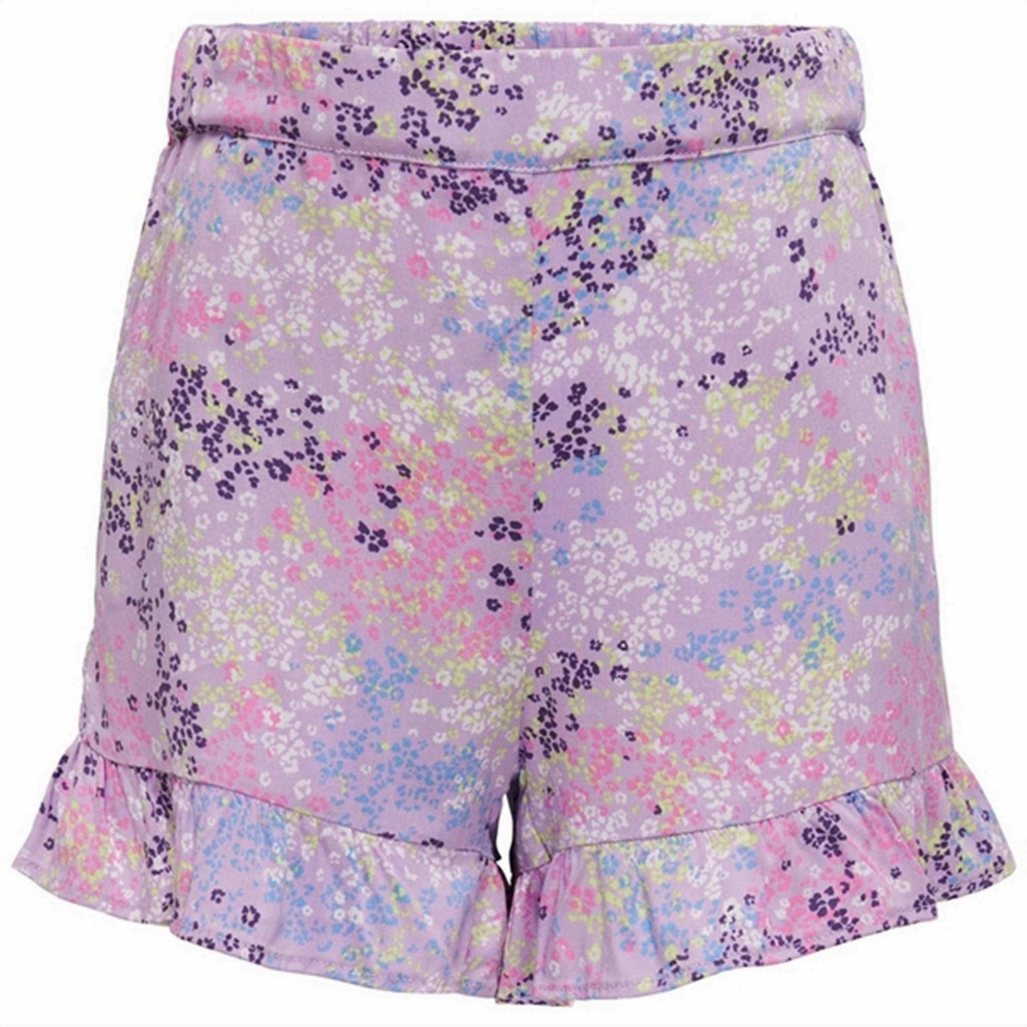 Kids ONLY Purple Rose w. Wild Ditsy Anna Frill Shorts Vintage Look Beach Ready Shorts