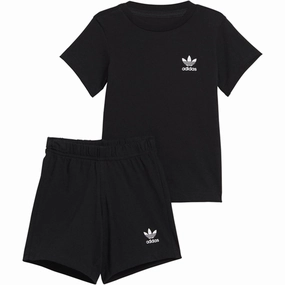 Yarn Dyed Pattern adidas Originals Black Shorts Tee Set
