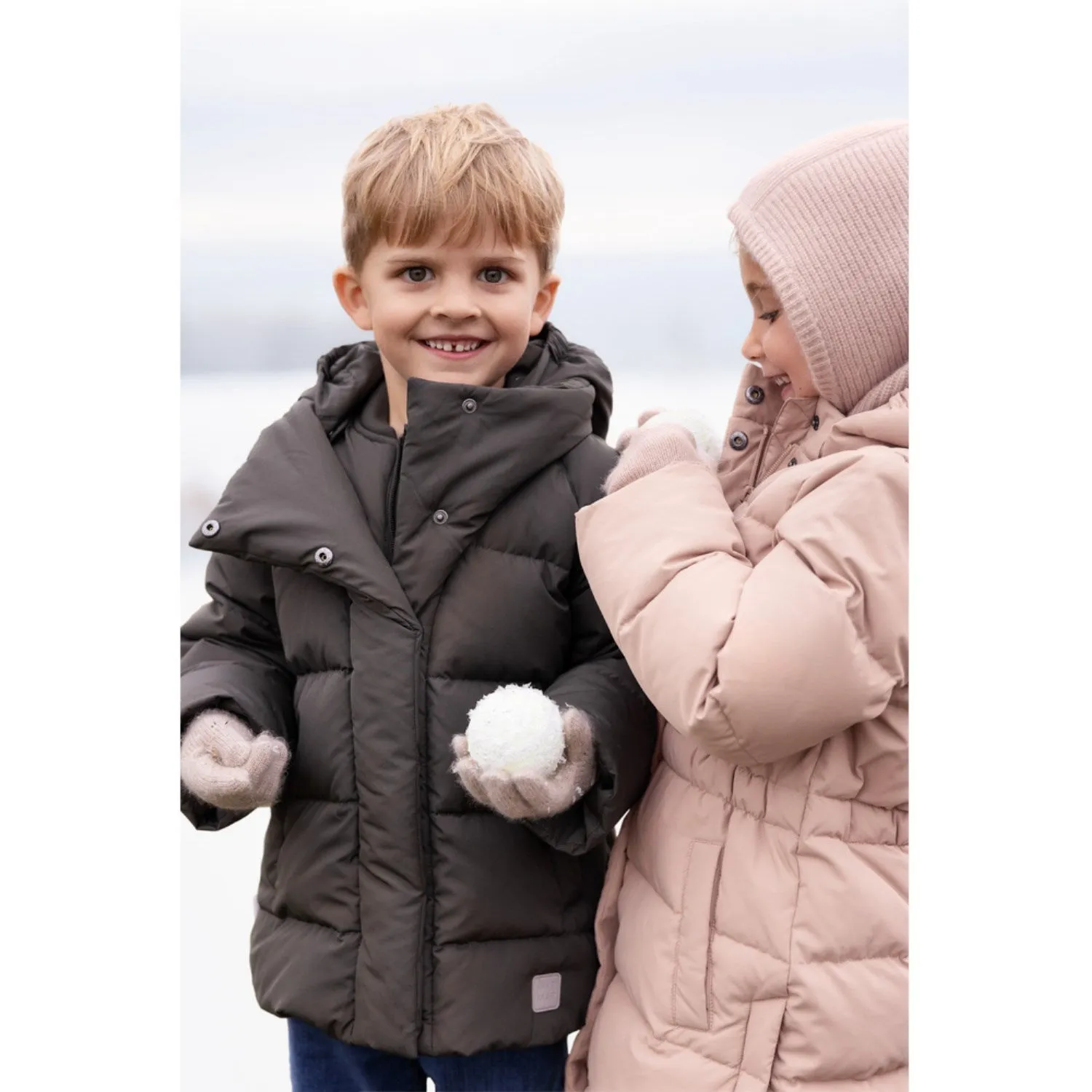 Tunic-Length Color-Blocked MarMar Tech. Puffer Light Plum Oxford Coat