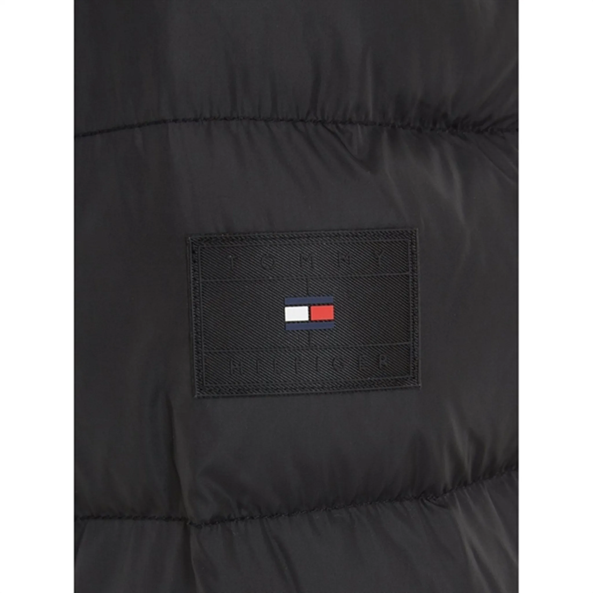 Tommy Hilfiger Essential Jacket Black Flap-Detail Rhinestone-Detail