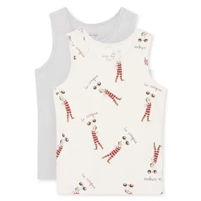 Konges Sl?jd Basic Tanktop 2-pack Strong Man/ Harbor Mist Cushion detailing