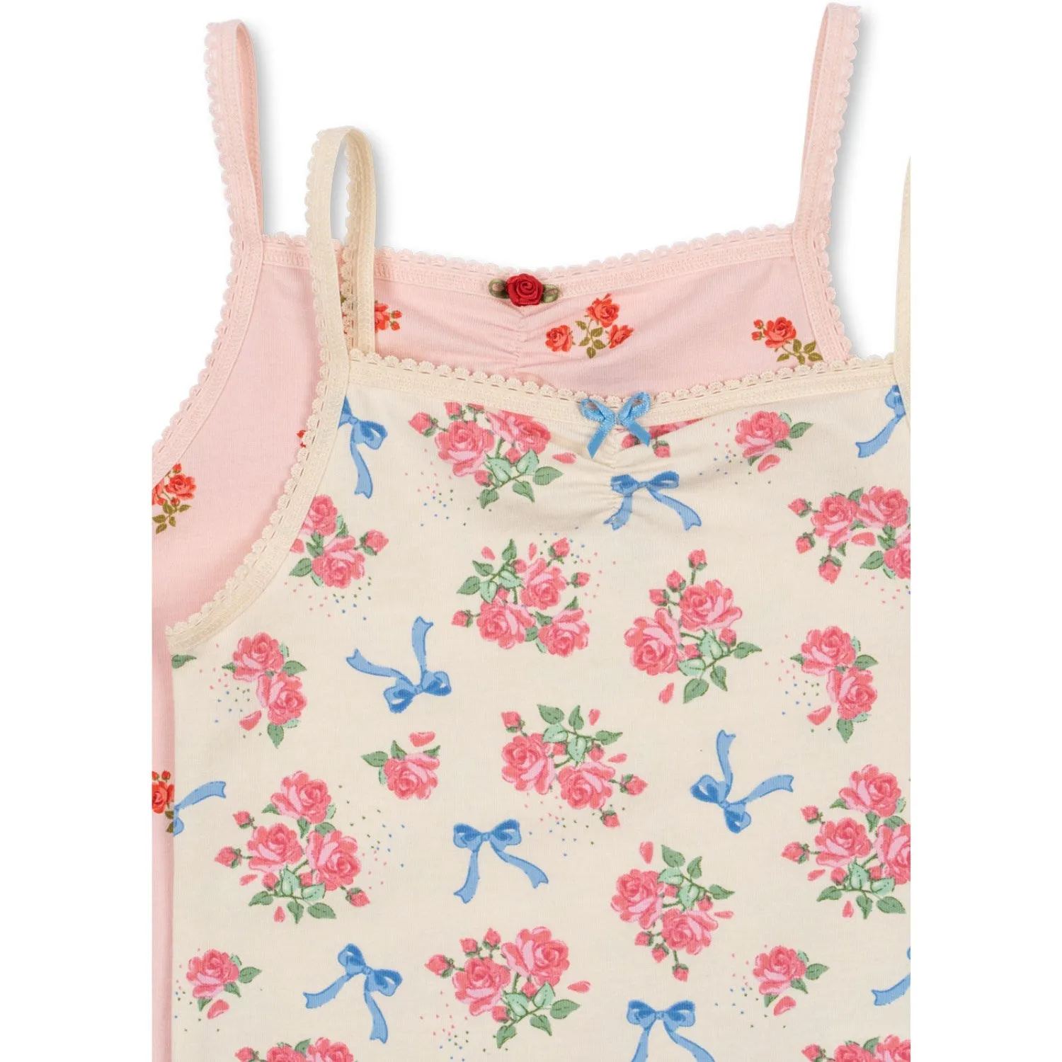 Konges Sl?jd Bella Rosita/Rosa Pink Basic 2 Pack Strap Top GOTS Straight Odor Resistant Material