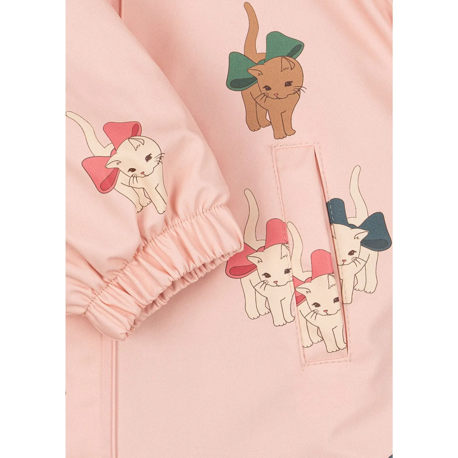 Transitional-Wear Konges Sl?jd Bow Kitty Pink Rain Snowsuit