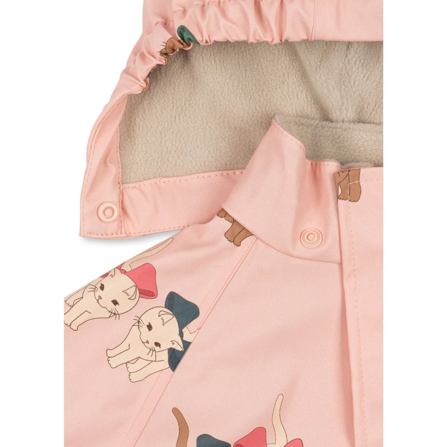 Non Rust Zippers Konges Sl?jd Bow Kitty Pink Rainy Palme Set Girl