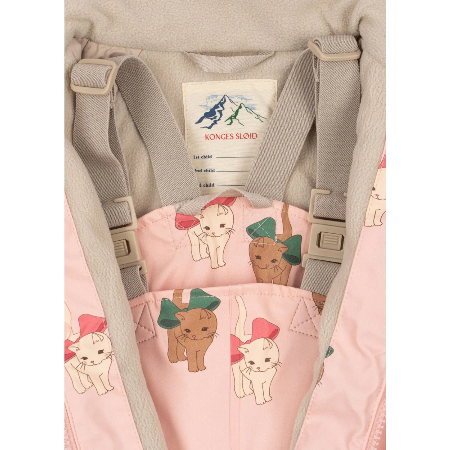Konges Sl?jd Bow Kitty Pink Rainy Palme Set Girl Trail Route Back Trail