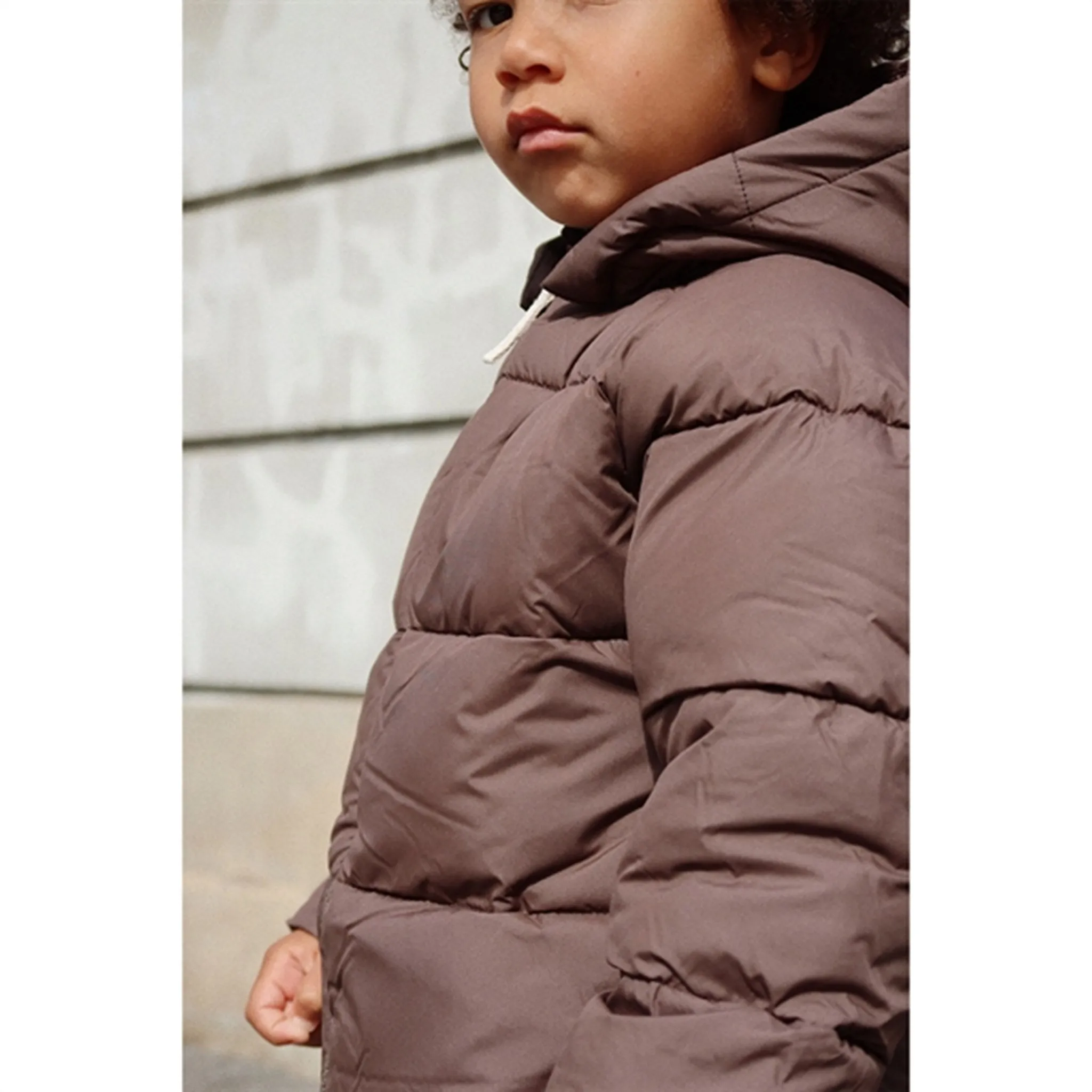 Everyday-Use Lace-Trim Konges Sl?jd Chocolate Brown Nuka Down Jacket