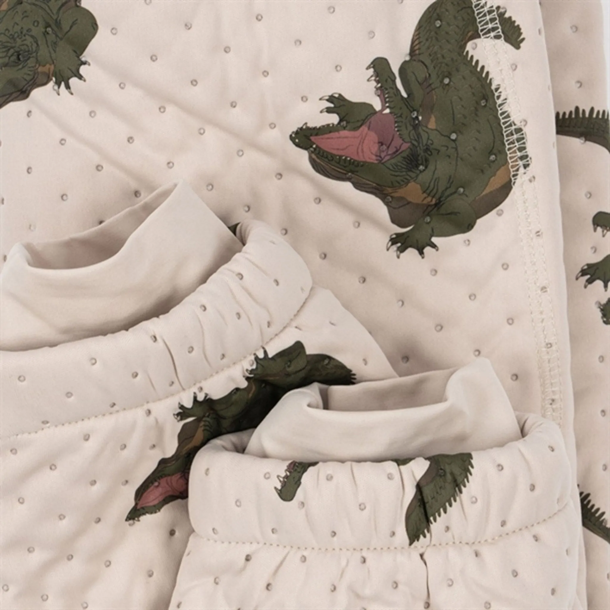 Draped-Style Curved-Hem Konges Sl?jd Crocodile Thermopants