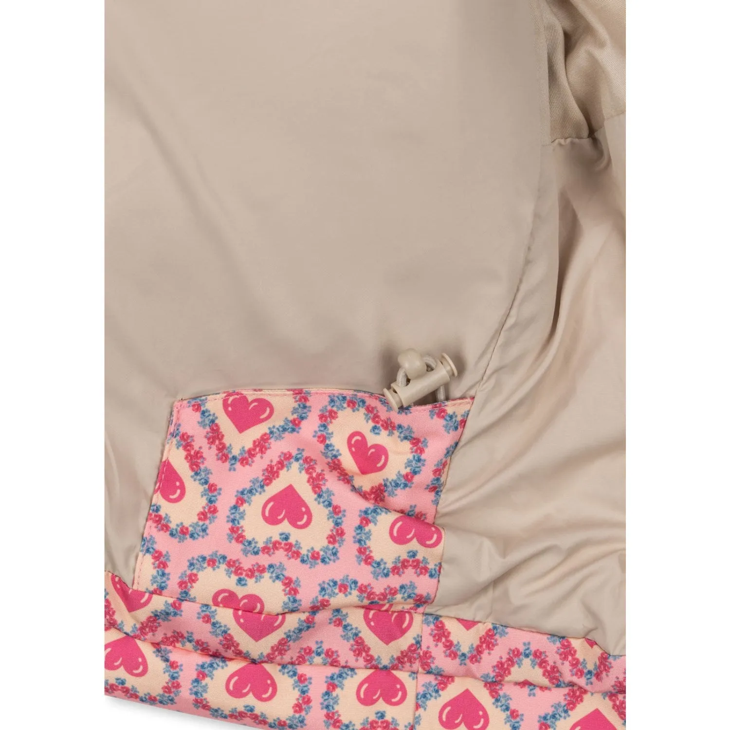 Konges Sl?jd Felice Rose Magnum Down Jacket Print Grs Fringe-Detail Waist-Cinching