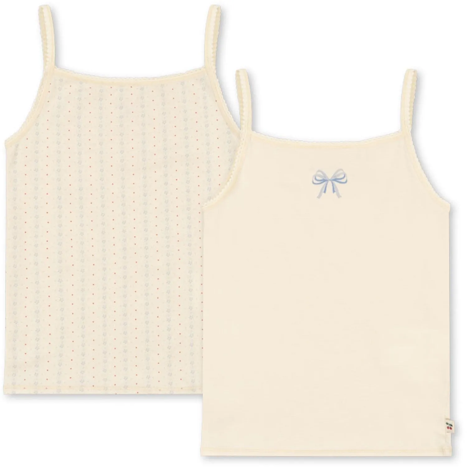 Contemporary Design Konges Sl?jd Fete De Fleur/Seedpearl Basic 2 Pack Strap Top Gots