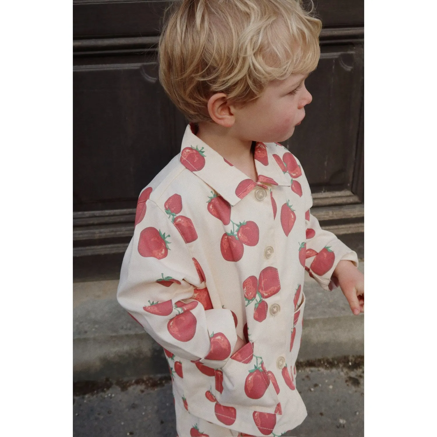 Detachable Hood Round-neck Konges Sl?jd Fragola Fen Shirt Jacket Gots