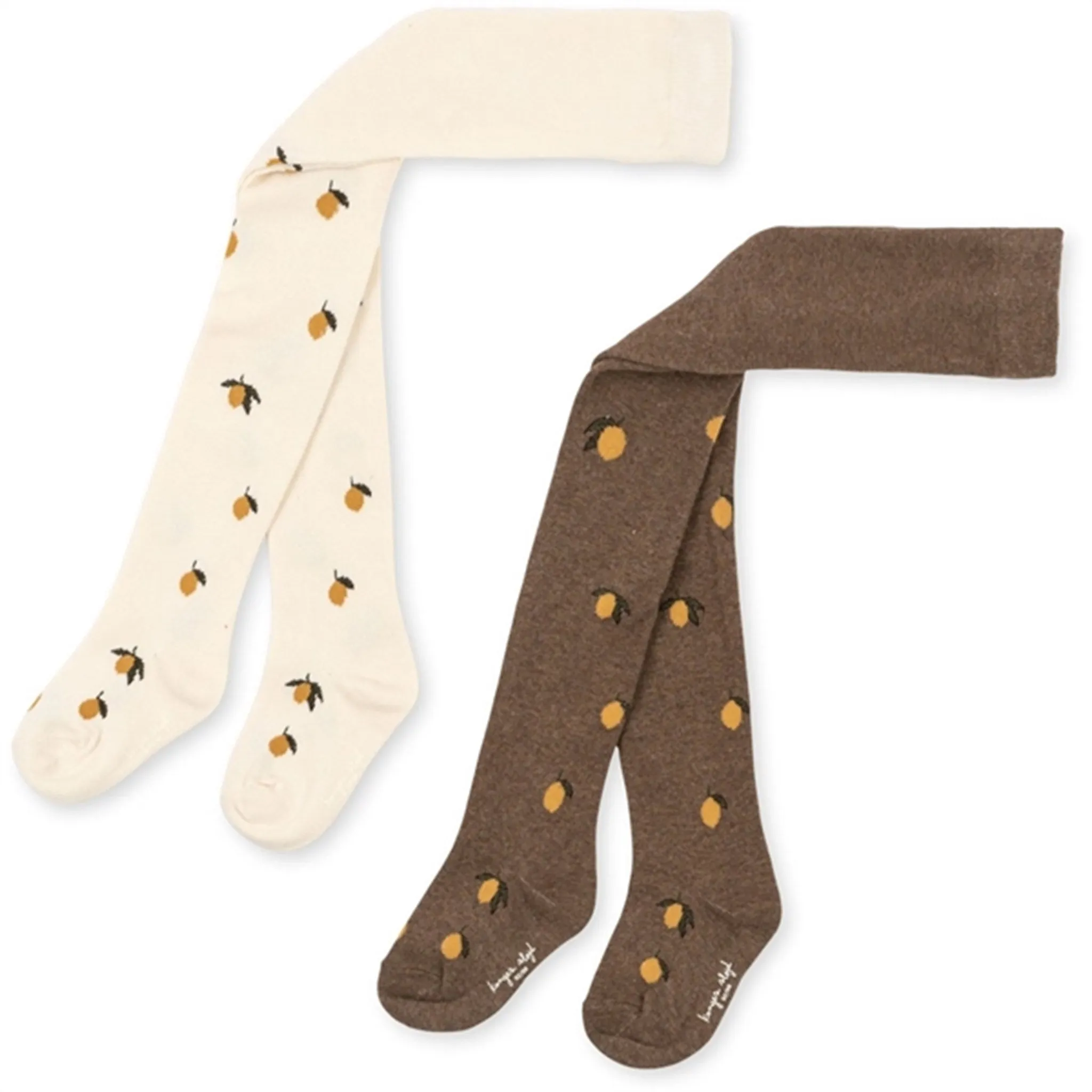 Konges Sl?jd Jacquard Tights 2-Pack Lemon Flexible Design Comfortable Flex