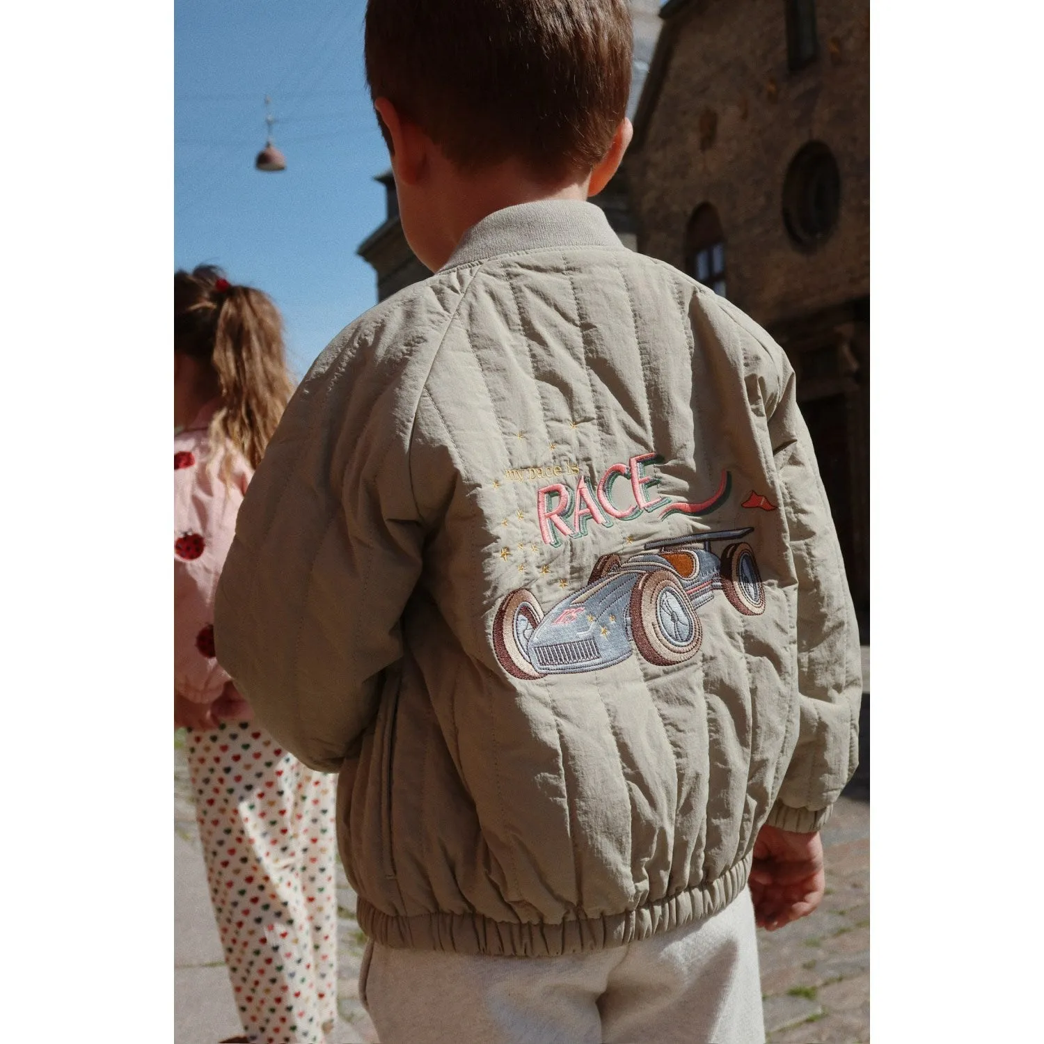 Velvet-Sleeve monochrome Konges Sl?jd Laurel Oak Juno Bomber Jacket