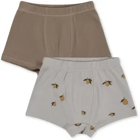 Konges Sl?jd Lemon Harbor/Brindle Basic 2-Pack Boxers Layering Piece Classic Wear