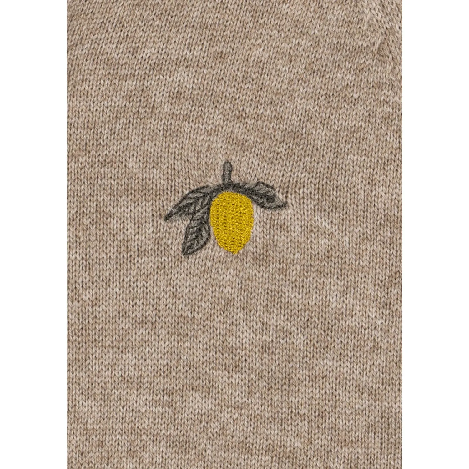 Konges Sl?jd Light Brown Mattou Knit Onesie Printed-Lining Classic and simple shirt