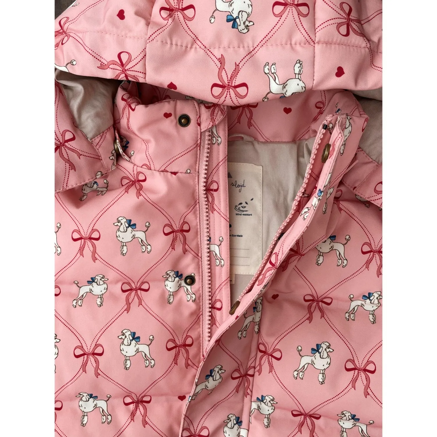 Anti-bacterial Statement-Buttons Konges Sl?jd Poodle Magnum Down Jacket Print Grs