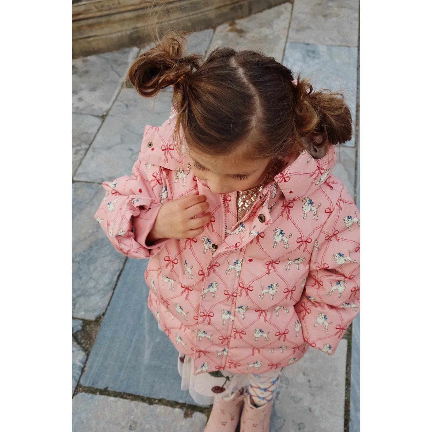 Konges Sl?jd Poodle Magnum Down Jacket Print Grs Satin-Sleeve