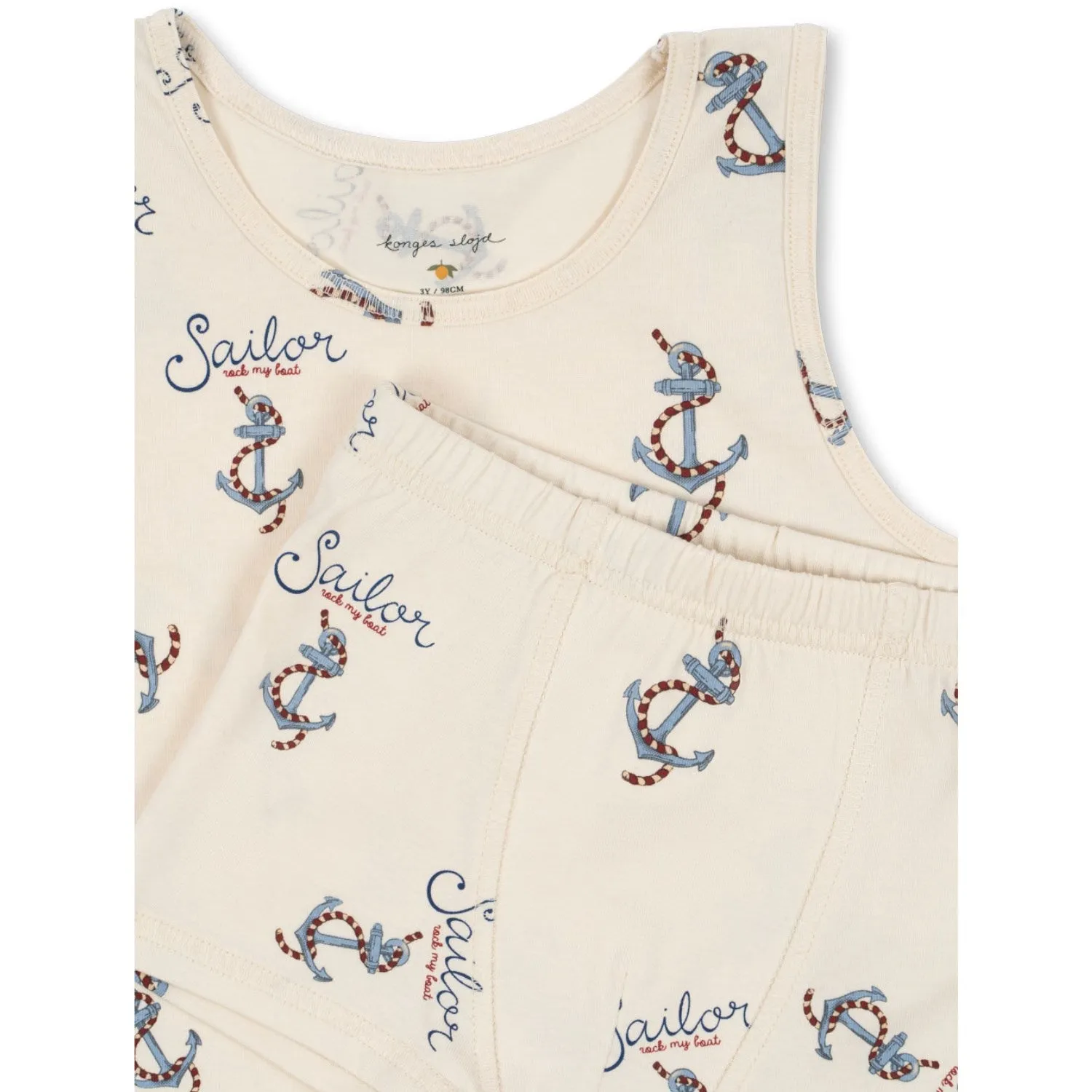 Konges Sl?jd Rock My Boat Basic Tank Underwear Set Gots mesh ventilation portion