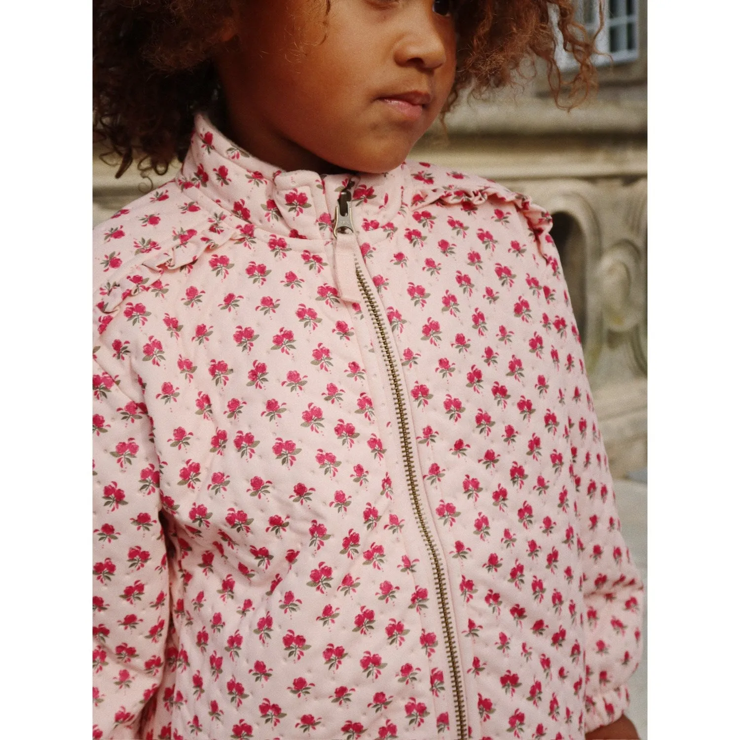 Versatile everyday shirt Printed-Fabric Konges Sl?jd Rosie Blush Thermo Frill Jacket Grs