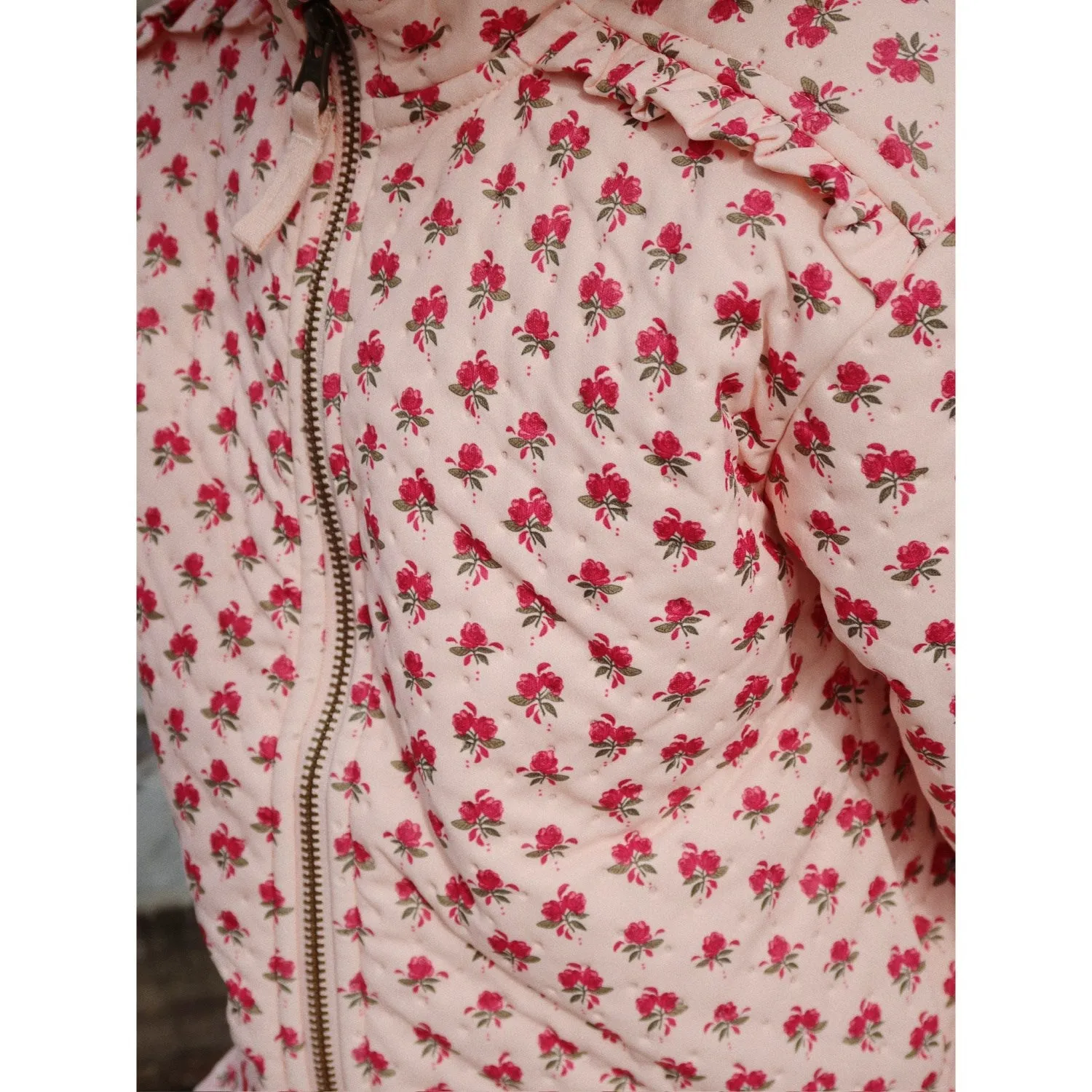 Dry-Clean-Only Dropped-Waist Konges Sl?jd Rosie Blush Thermo Frill Jacket Grs