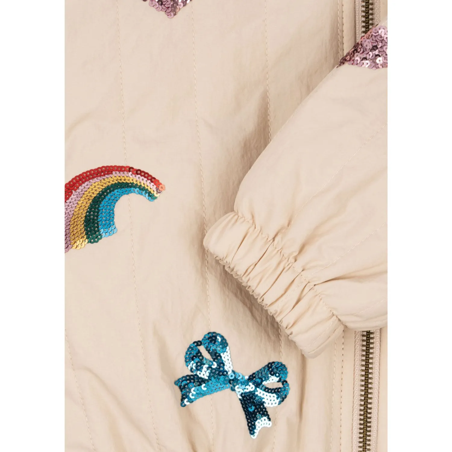 Birthday-Celebration Figure-Skimming Konges Sl?jd Smoke Gray Juno Sequin Bomber Jacket