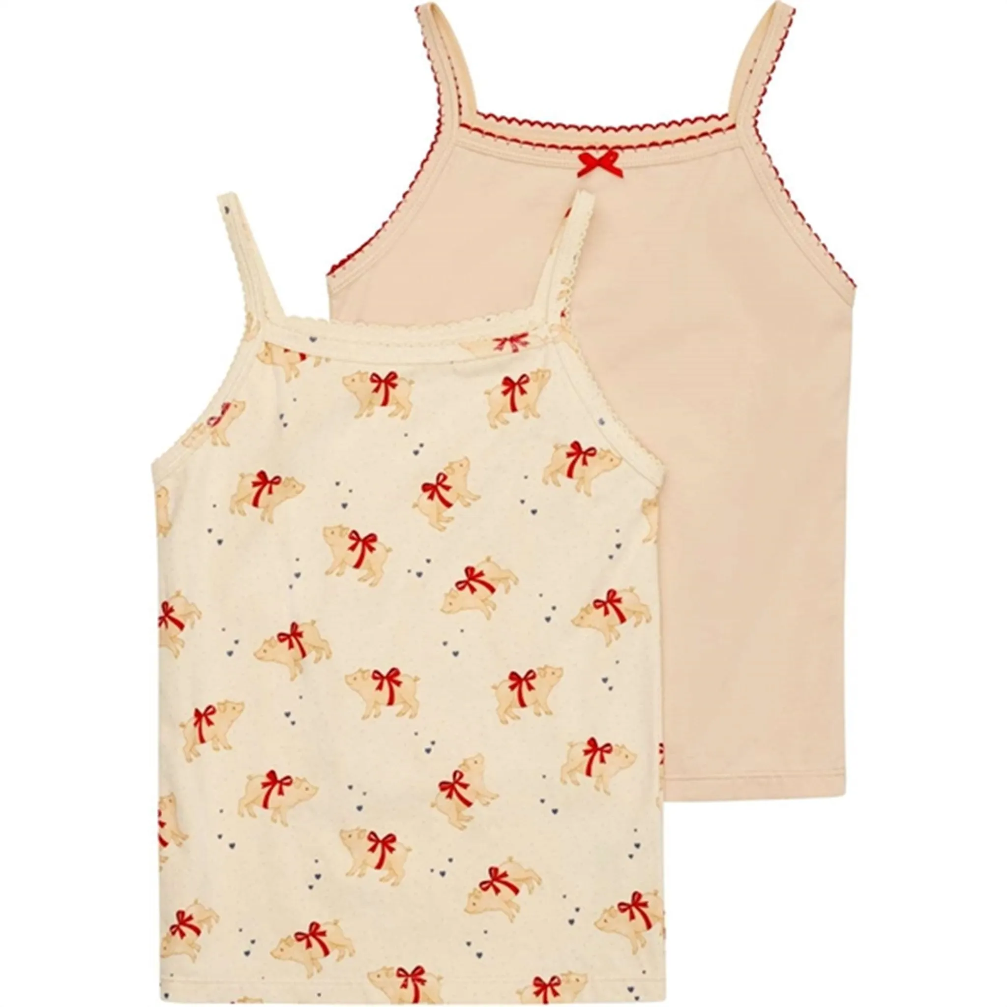 Flexible Hem Adjustment Konges Sl?jd Strap Top Basic 2-pack Marzipan/Sand