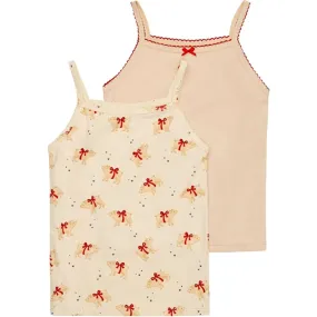 Konges Sl?jd Strap Top Basic 2-pack Marzipan/Sand man made Laser Cut Vents