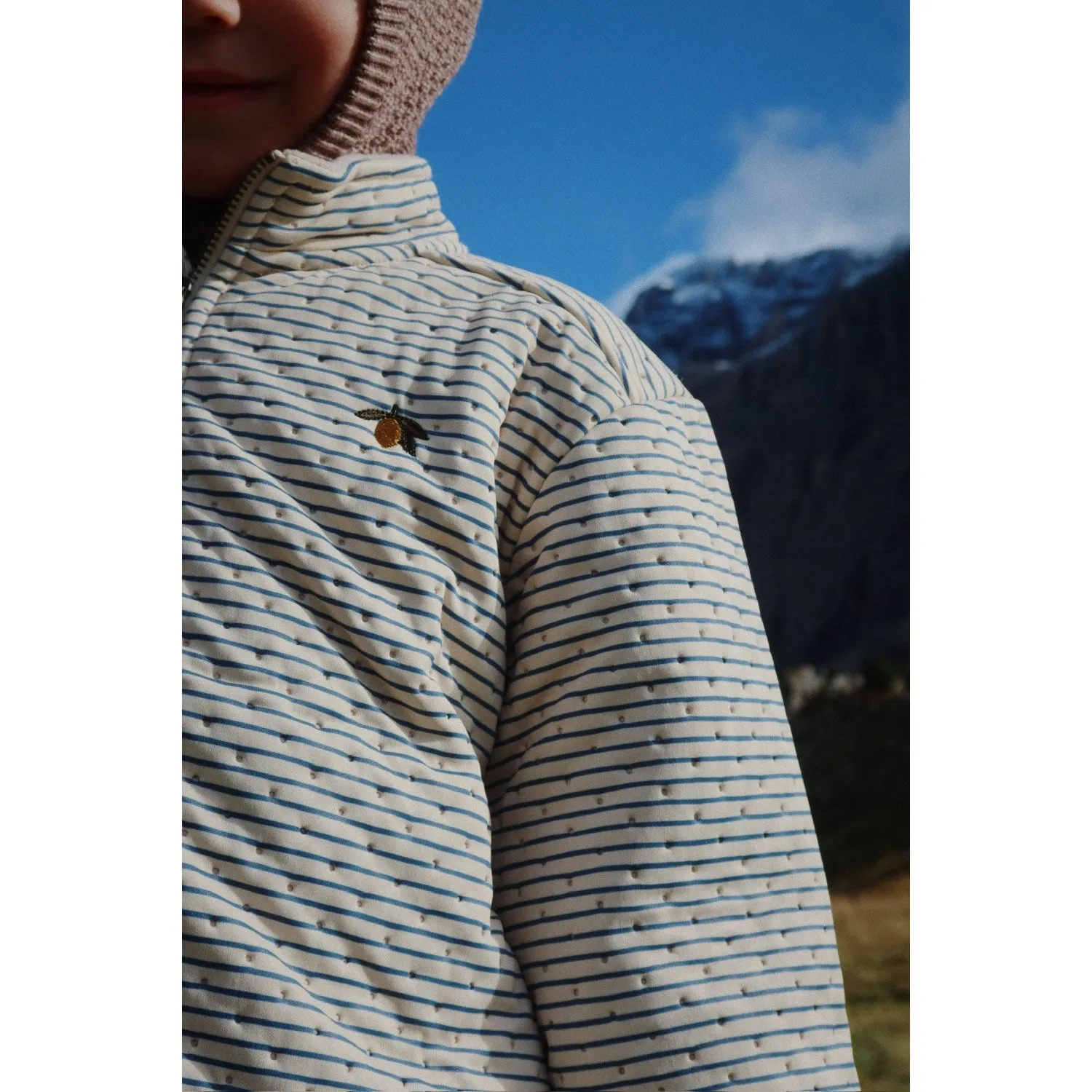 Konges Sl?jd Stripe Bluie Thermo Jacket Grs Slit-Back Roll-Up-Sleeve