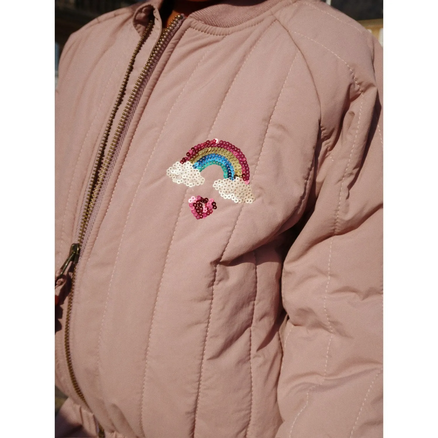 Keyhole-Back Luxury-Fabric Konges Sl?jd Twilight Mauve Juno Sequin Bomber Jacket