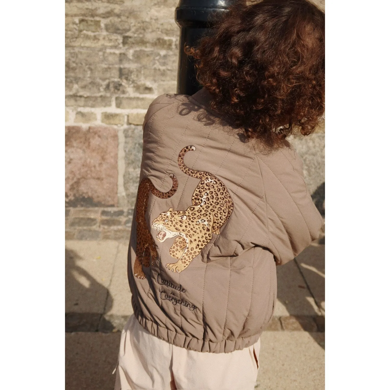 Gathered-Detail Konges Sl?jd Walnut Juno Bomber Jacket