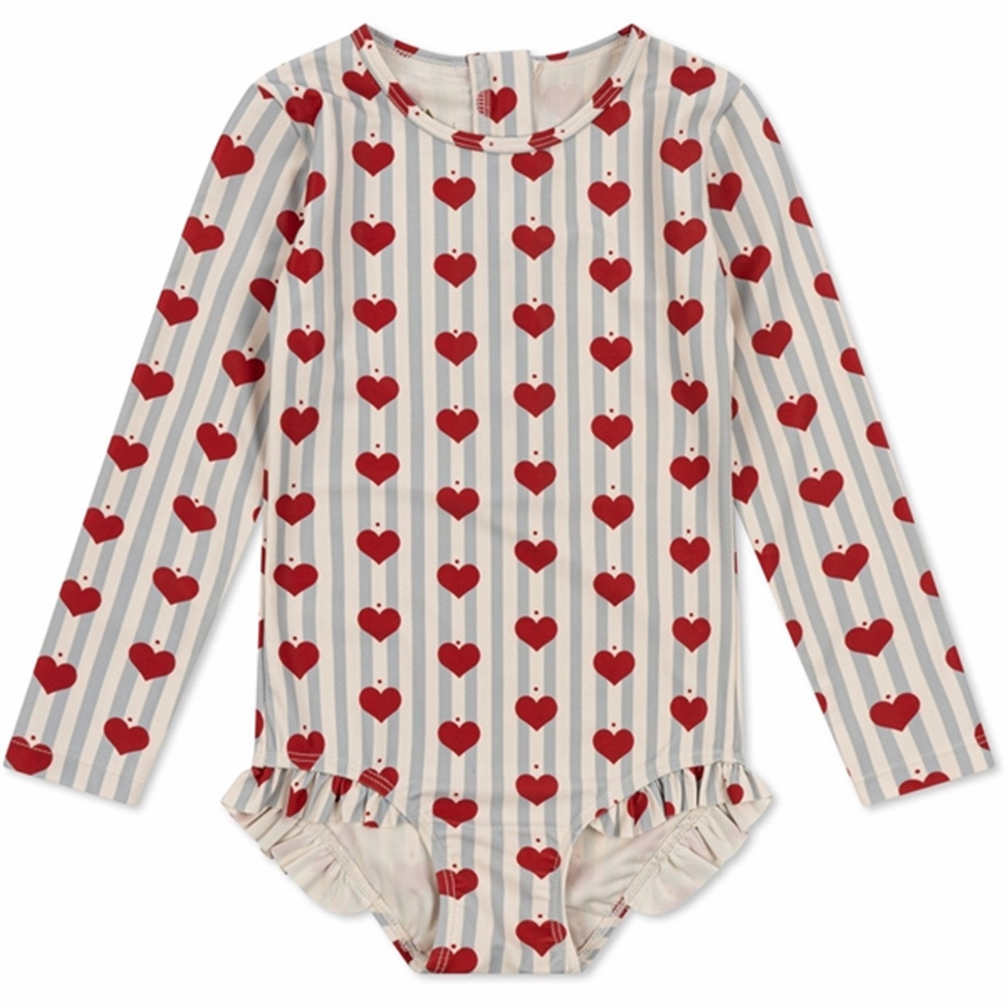 Konges Sl?jd Amour Blue Stripe Nomi Swimsuit Built In Shelf Bra Stretch Fit Technology