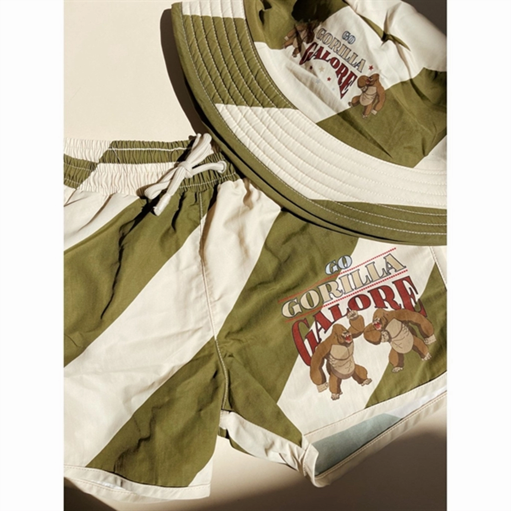 Swim Style Konges Sl?jd Asnou Swim Shorts Dark Olive/Creamy White