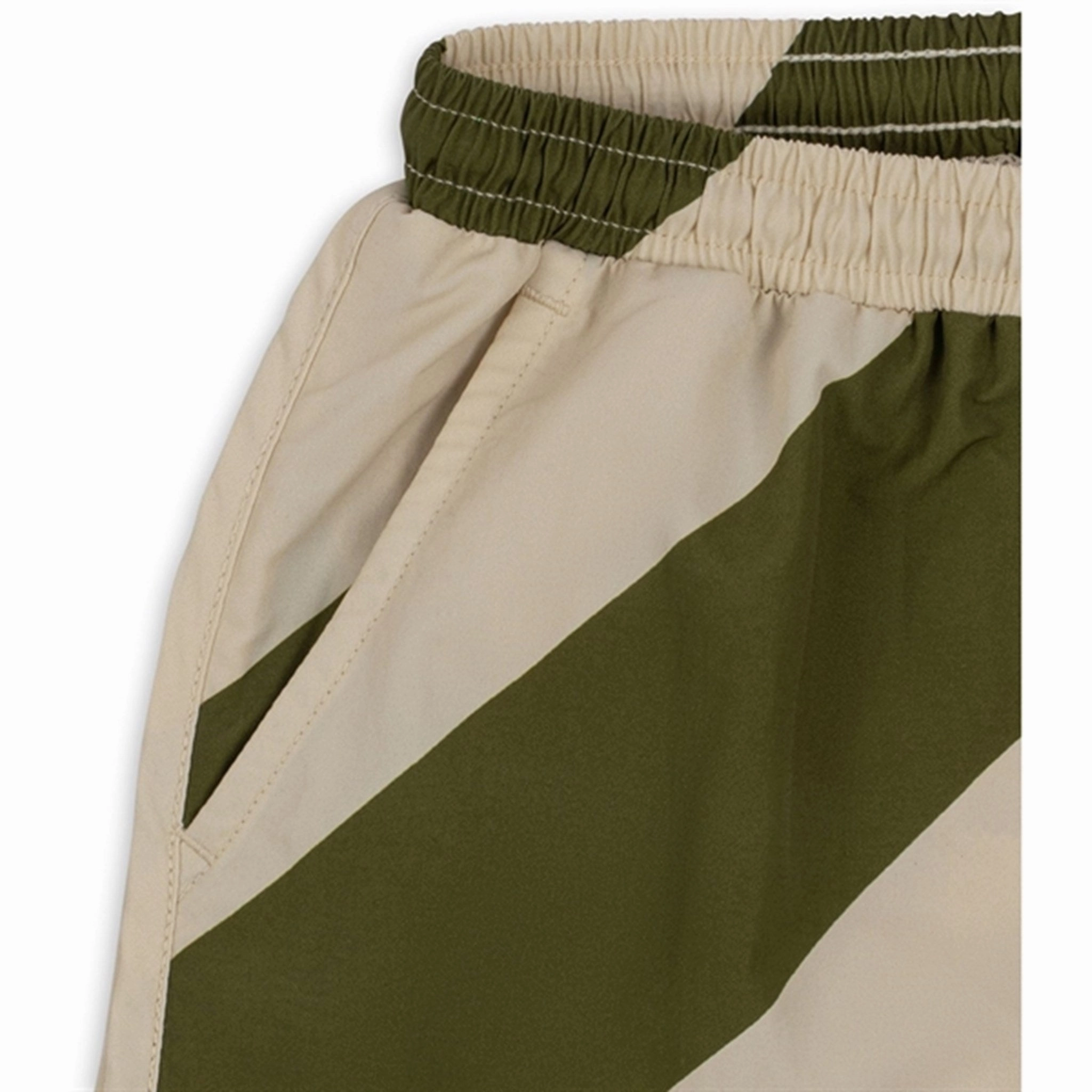 Durable Elasticity Relaxing Style Konges Sl?jd Asnou Swim Shorts Dark Olive/Creamy White