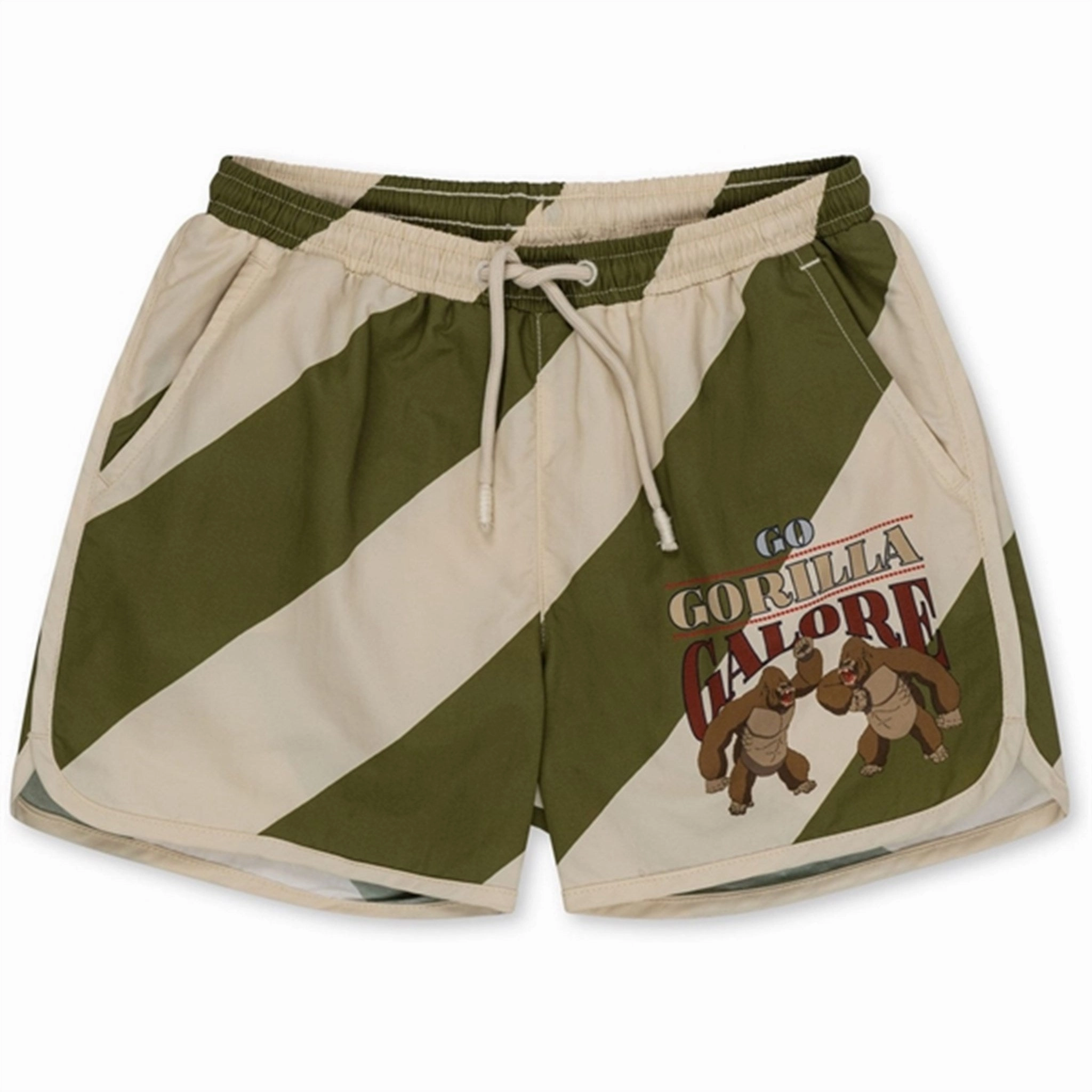 Konges Sl?jd Asnou Swim Shorts Dark Olive/Creamy White Vacation Fun