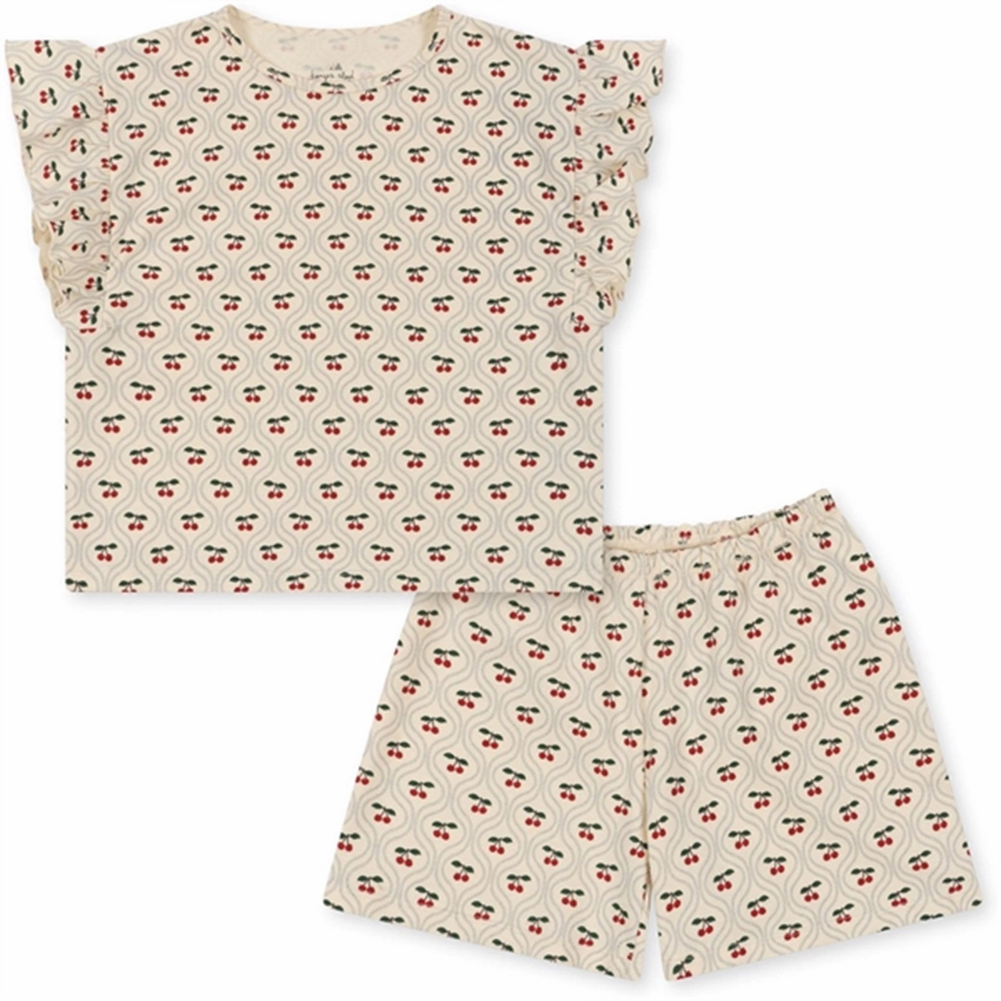 budget-friendly Light Wear Konges Sl?jd Cherry Motif 2-pack Lin Frill Set