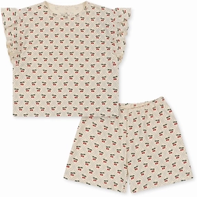 budget-friendly Light Wear Konges Sl?jd Cherry Motif 2-pack Lin Frill Set