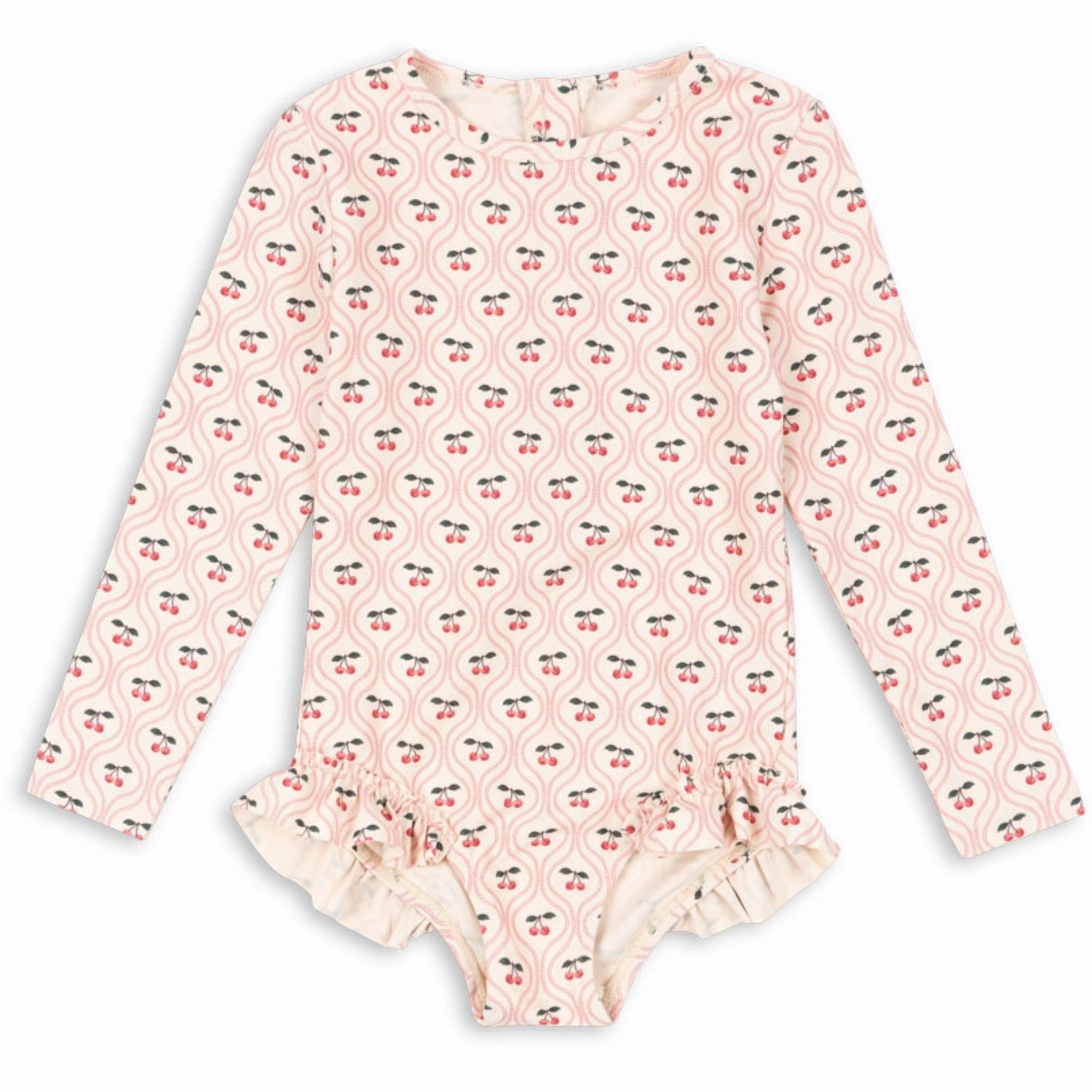 Konges Sl?jd Cherry Pink Motif Merle Ls Swimsuit Grs Shimmer-Effect Snag Free Fabrication