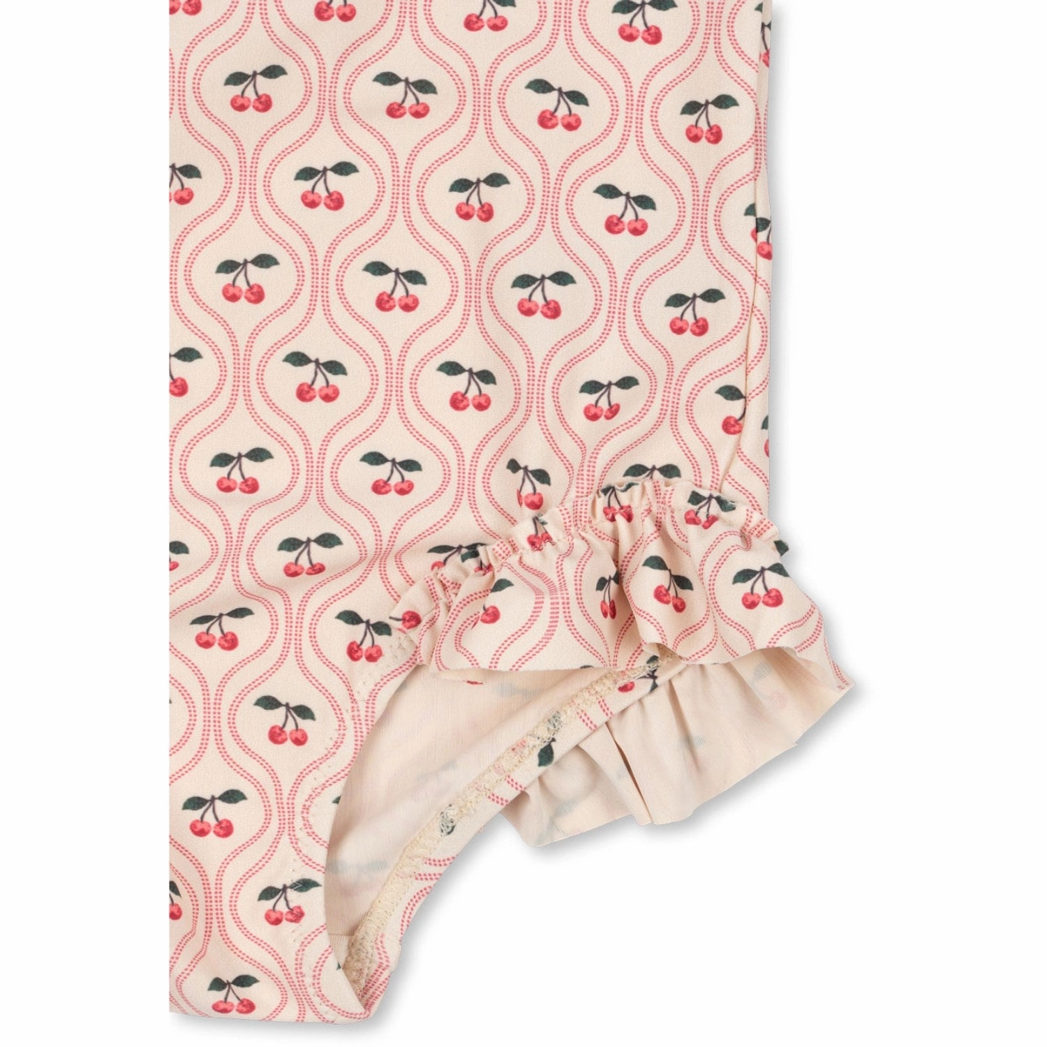 UV Protective Fabric Konges Sl?jd Cherry Pink Motif Merle Ls Swimsuit Grs